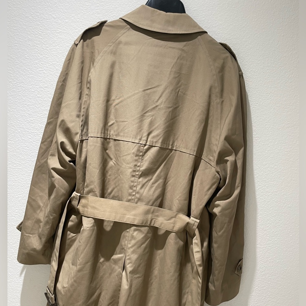 Gleneagles Men's 42R Business Tan Long Line 100% Wool Lined Trench Coat